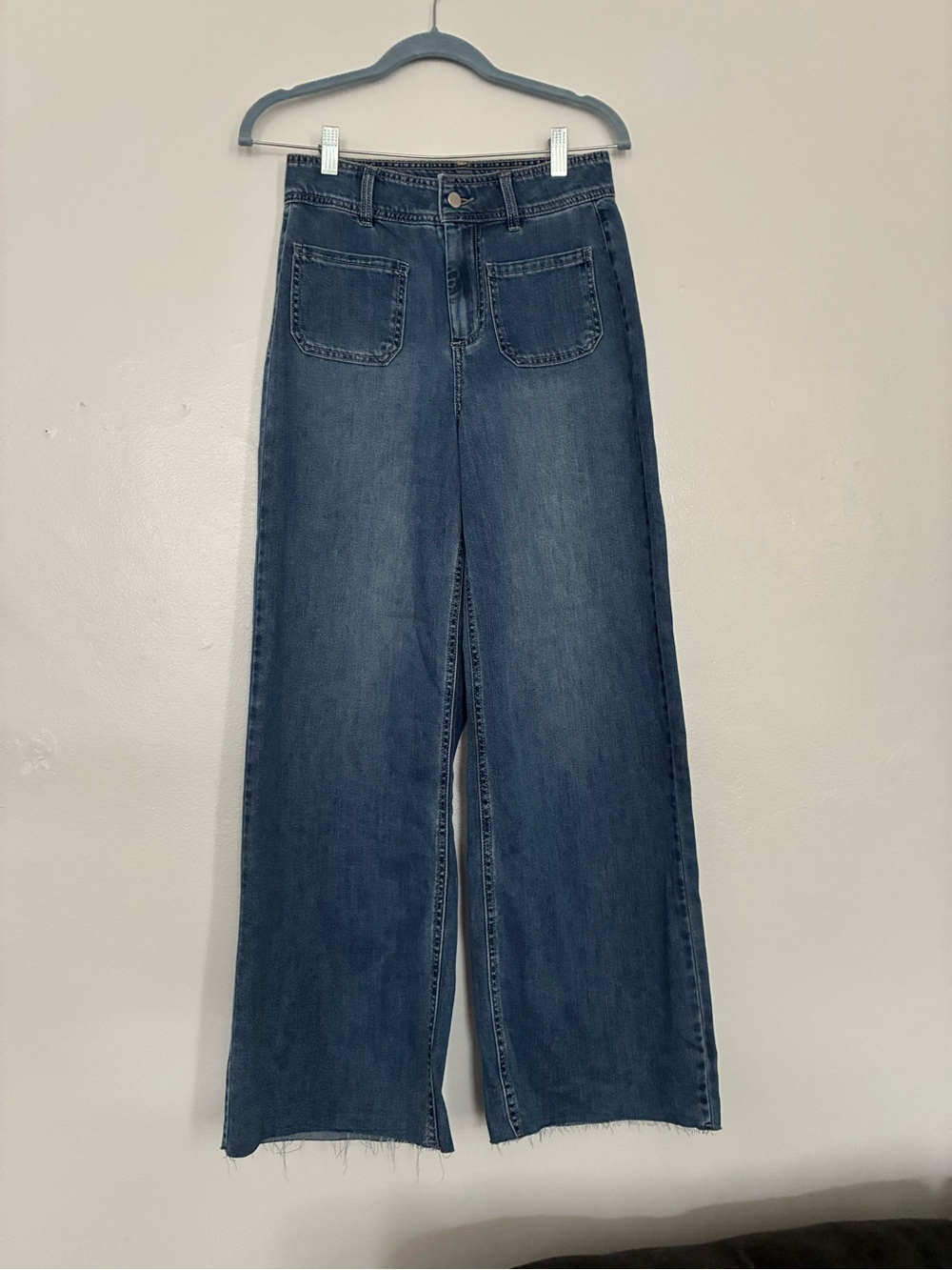 OAT New York Wide Leg Blue Denim Jeans - Classic Womens Style